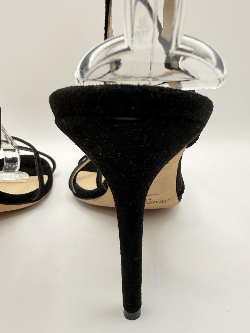 Authentic Jimmy Choo Black Suede Elaine Strappy Sandals High Heels Stiletto - Picture 9 of 15